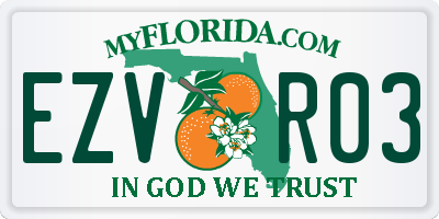 FL license plate EZVR03