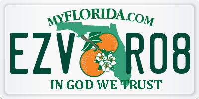 FL license plate EZVR08