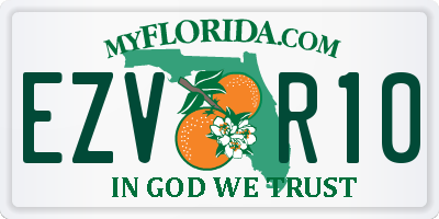 FL license plate EZVR10