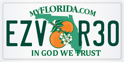 FL license plate EZVR30