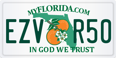 FL license plate EZVR50