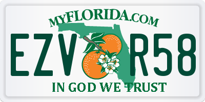 FL license plate EZVR58