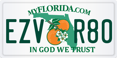 FL license plate EZVR80