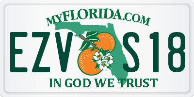 FL license plate EZVS18