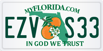 FL license plate EZVS33