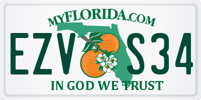 FL license plate EZVS34