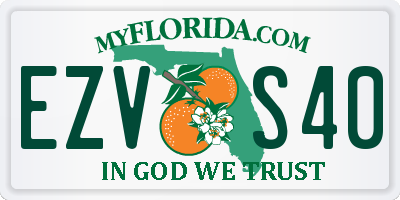 FL license plate EZVS40