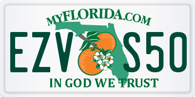 FL license plate EZVS50