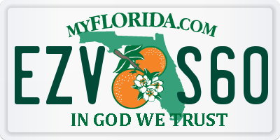 FL license plate EZVS60