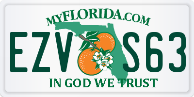 FL license plate EZVS63