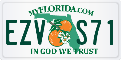 FL license plate EZVS71