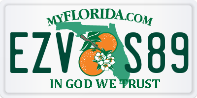 FL license plate EZVS89