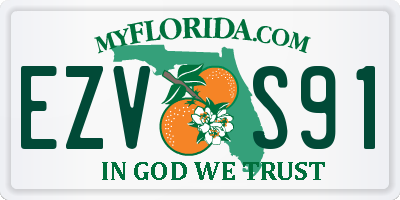 FL license plate EZVS91