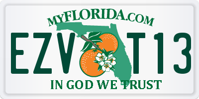 FL license plate EZVT13