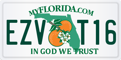 FL license plate EZVT16