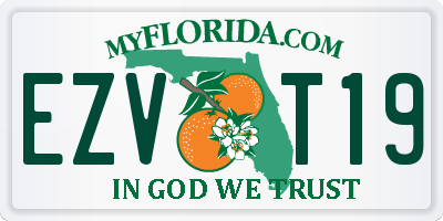 FL license plate EZVT19