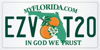 FL license plate EZVT20