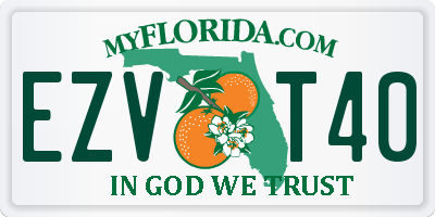 FL license plate EZVT40