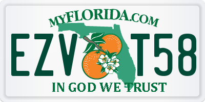 FL license plate EZVT58