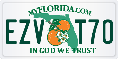 FL license plate EZVT70