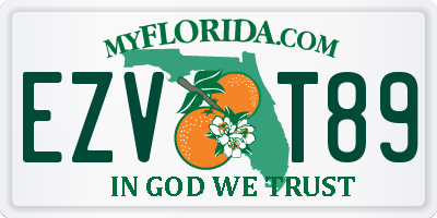 FL license plate EZVT89