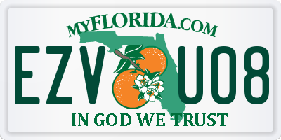 FL license plate EZVU08