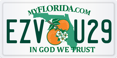 FL license plate EZVU29