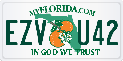 FL license plate EZVU42