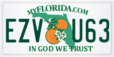 FL license plate EZVU63