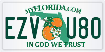 FL license plate EZVU80