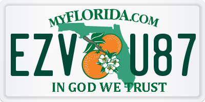 FL license plate EZVU87