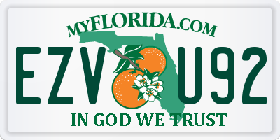 FL license plate EZVU92