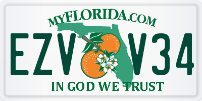 FL license plate EZVV34