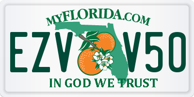 FL license plate EZVV50