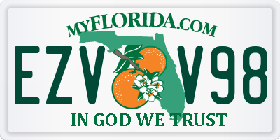 FL license plate EZVV98