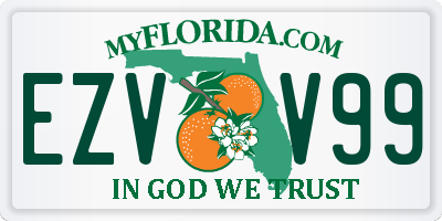 FL license plate EZVV99