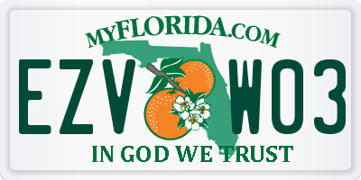 FL license plate EZVW03