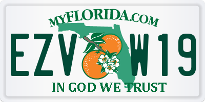 FL license plate EZVW19