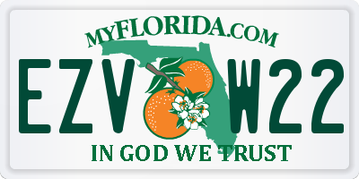 FL license plate EZVW22