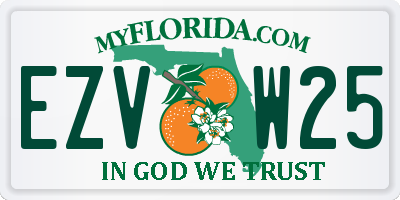 FL license plate EZVW25