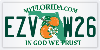 FL license plate EZVW26