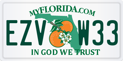 FL license plate EZVW33