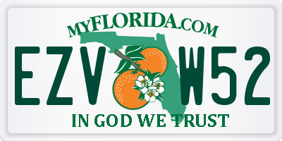 FL license plate EZVW52