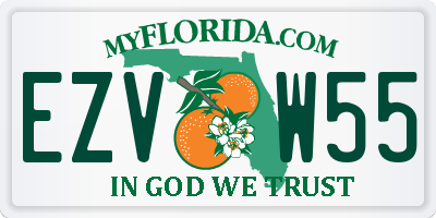 FL license plate EZVW55