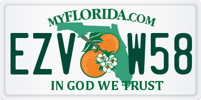 FL license plate EZVW58