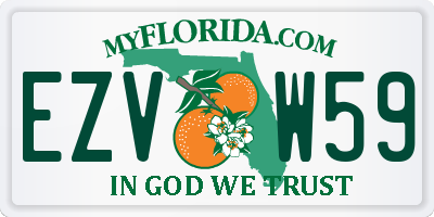 FL license plate EZVW59