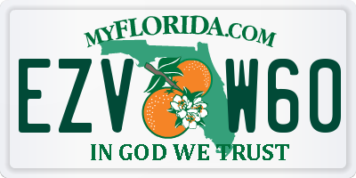 FL license plate EZVW60