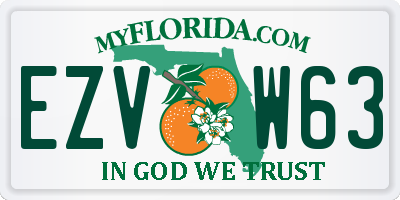 FL license plate EZVW63