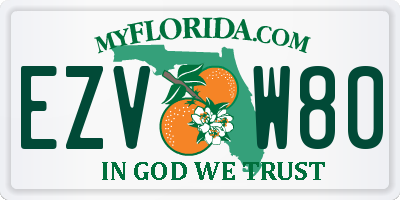 FL license plate EZVW80