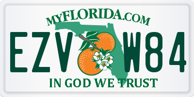 FL license plate EZVW84